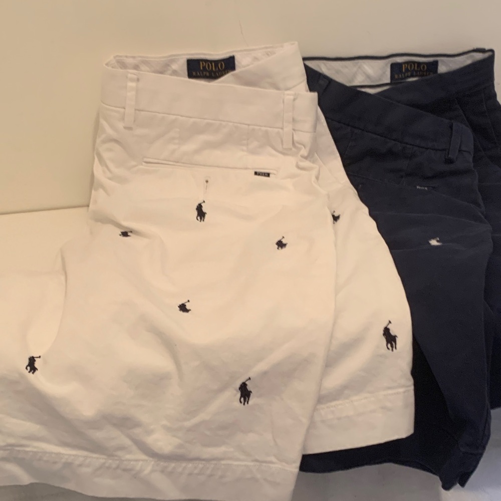 Ralph Lauren Navy and White Polo Shorts